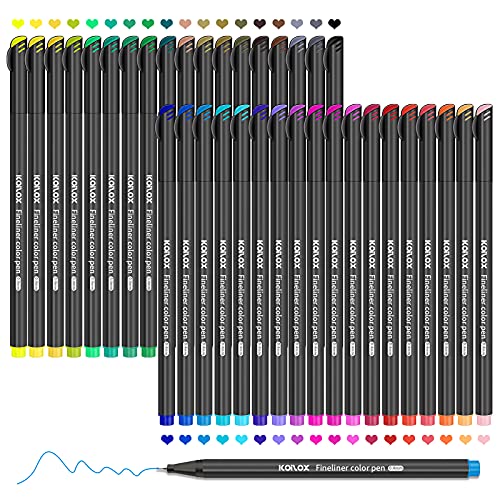 Koilox Fineliner Stifte Set, 36 color Spitze 0,4 mm Filzstift Stifte feiner Spitze zum Zeichnen und Schreiben von Skizzen, Journaling, Notizen, Comics, Malbuch Comics, Malbuch von Koilox