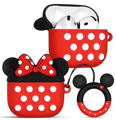 Kokaade Schutzhülle für Airpods 4 für Damen und Mädchen, niedliches Kawaii, mit Schlüsselanhänger, lustig, rote Schleife, 3D, weiche Silikon-Schutzhülle für Airpod-Hülle 4. Generation 2024 Kokaade Schutzhülle für Airpods 4 für Damen und Mädchen, niedliches Kawaii, mit Schlüsselanhänger, lustig, rote Schleife, 3D, weiche Silikon-Schutzhülle für Airpod-Hülle 4. Generation 2024 von Kokaade