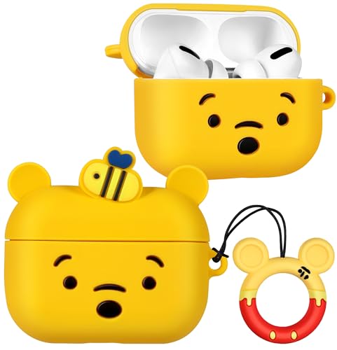 Kokaade Schutzhülle für Airpods Pro 2. / 1. Generation für Damen und Mädchen, mit Schlüsselanhänger, lustiger gelber Bär, Cartoon-Design, 3D-Silikon-Hülle für Teenager, Schutzhülle für Airpods Pro Kokaade Schutzhülle für Airpods Pro 2. / 1. Generation für Damen und Mädchen, mit Schlüsselanhänger, lustiger gelber Bär, Cartoon-Design, 3D-Silikon-Hülle für Teenager, Schutzhülle für Airpods Pro von Kokaade