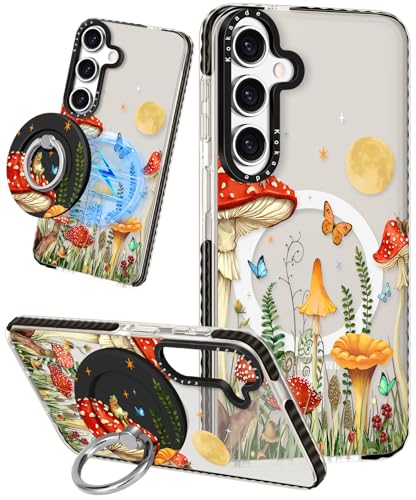 Kokaade Schutzhülle für Samsung Galaxy S25 Plus, süßes Kawaii, kompatibel mit Magsafe, magnetischer Ringhalter, Ständer, Pilz-Schmetterling-Design, TPU-Schutzhülle für Galaxy S25 Plus Kokaade Schutzhülle für Samsung Galaxy S25 Plus, süßes Kawaii, kompatibel mit Magsafe, magnetischer Ringhalter, Ständer, Pilz-Schmetterling-Design, TPU-Schutzhülle für Galaxy S25 Plus von Kokaade