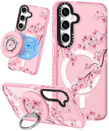 Kokaade Schutzhülle für Samsung Galaxy S25 für Damen und Mädchen – süßes Kawaii, kompatibel mit Magsafe, magnetischer Ringhalterung, Ständer, Pfirsichblüten-Design, Handyhülle, mädchenhafte Kokaade Schutzhülle für Samsung Galaxy S25 für Damen und Mädchen – süßes Kawaii, kompatibel mit Magsafe, magnetischer Ringhalterung, Ständer, Pfirsichblüten-Design, Handyhülle, mädchenhafte von Kokaade