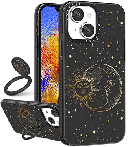 Kokaaee (2in1 für iPhone 14 Hülle Sonne Mond Sterne für Frauen Mädchen Handyhüllen Weltraum Planeten Goldener Stern Design Niedlich Ästhetisch Weich TPU Bumper Mode Einzigartige Abdeckung + Ringhalter Kokaaee (2in1 für iPhone 14 Hülle Sonne Mond Sterne für Frauen Mädchen Handyhüllen Weltraum Planeten Goldener Stern Design Niedlich Ästhetisch Weich TPU Bumper Mode Einzigartige Abdeckung + Ringhalter von Kokaaee