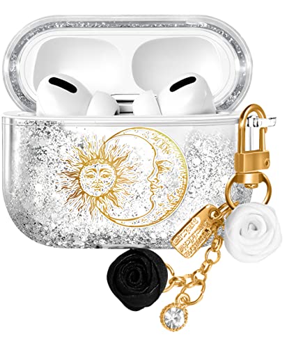 Kokaaee Schutzhülle für Airpod Pro & Pro 2, niedlicher Funda Kawaii, ästhetischer Schutz, Mädchen, Mädchen, flüssiger Glitzer, glitzernd, Sonne, Mond, Estuche, Schlüsselanhänger, Y2K für Apple Airpod Kokaaee Schutzhülle für Airpod Pro & Pro 2, niedlicher Funda Kawaii, ästhetischer Schutz, Mädchen, Mädchen, flüssiger Glitzer, glitzernd, Sonne, Mond, Estuche, Schlüsselanhänger, Y2K für Apple Airpod von Kokaaee