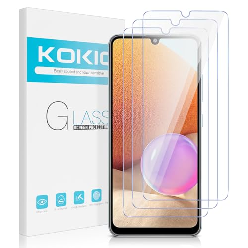 Kokio 3 Stück Schutzfolie für Samsung A32 4G 6.4"(Nein für 5G),9H Härte,0.33mm Ultra-HD Displayschutzfolie,für Samsung Galaxy A32 4G,Verschleißfest und Blasenfrei von Kokio