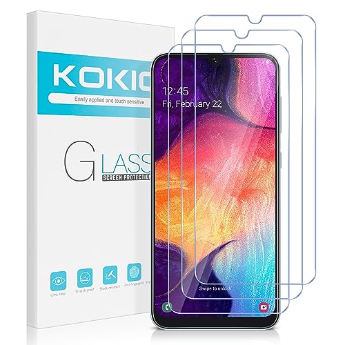 Kokio 3 Stück Schutzfolie für Samsung Galaxy A50/A50S, Gehärtetes Glas Displayschutzfolie für Samsung A50, 9H Härte, Anti-Fingerprint, HD Klar, Frei von Kratzern, Anti-Bläschen(6,4 Zoll) von Kokio