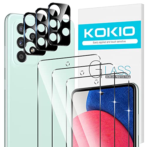 Kokio [3 Stück Schutzfolie für Samsung Galaxy A52 / A52 5G / A52S 5G 6.5" Schutzglas + [3 Stück] Kamera Schutzfolie,Displayschutzfolie,9H Härte,0.33mm Ultra HD,Anti-Kratz,Blasenfrei von Kokio