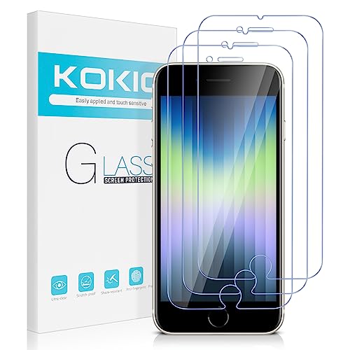 Kokio 3 Stück Schutzfolie für iPhone 7/8/SE 2020, Panzer Schutz Glas Displayschutzfolie für iPhone SE 2020, 9H Härte, Anti-Fingerprint, HD Klar, Frei von Kratzern, Anti-Bläschen(4,7 Zoll) von Kokio