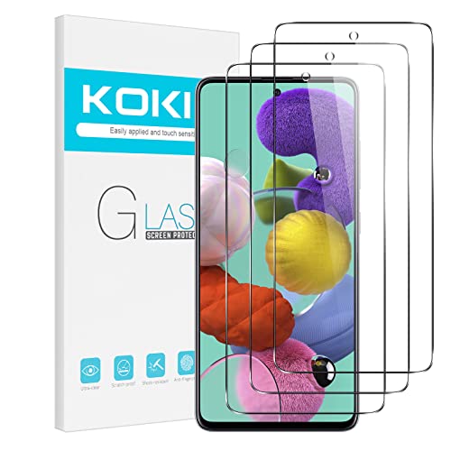 Kokio 3 Stück Schutzglas für Samsung Galaxy A51 Schutzfolie,Displayschutzfolie,9H Härte,Ultra-klar HD,Anti-Kratz,Blasenfrei Schutz folie für Samsung A51 von Kokio