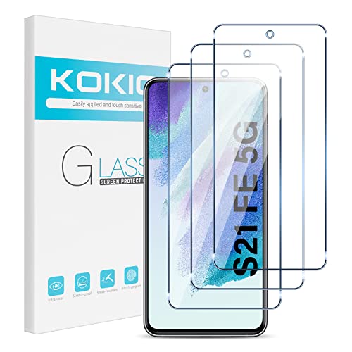 Kokio 3 Stück Schutzglas für Samsung Galaxy S21 FE 5G Schutzfolie,9H Ultra-HD 6.4" Full Screen Displayschutz,Anti- Kratzer von Kokio