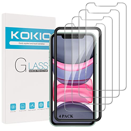 Kokio 4 Stück Panzerglas für iPhone 11 und iPhone XR Schutzfolie,9H 0.33mm Panzerfolie,Ultra-HD Displayschutzfolie,kofferfreundlich von Kokio