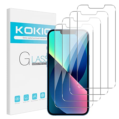 Kokio Schutzfolie für iPhone 13/13 Pro und iPhone 14 Panzer Schutz Glas,4 Stück 9H Ultra-HD 6.1" Full Screen Displayschutz,Anti- Kratzer von Kokio