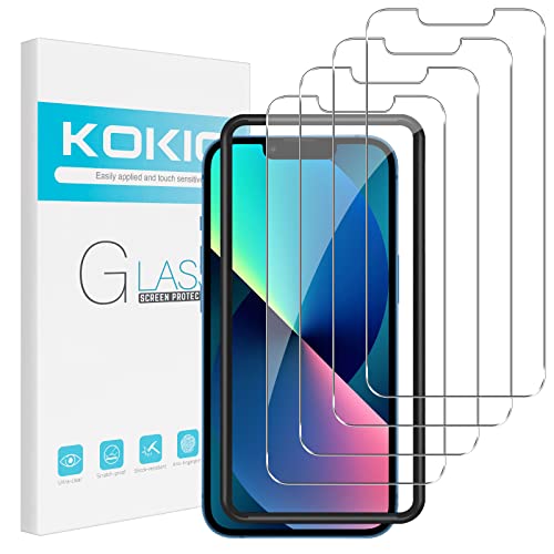 Kokio Schutzfolie für iPhone 13/13 Pro und iPhone 14 Panzer Schutz Glas,4 Stück 9H Ultra-HD 6.1" Full Screen Displayschutz,Anti- Kratzer von Kokio