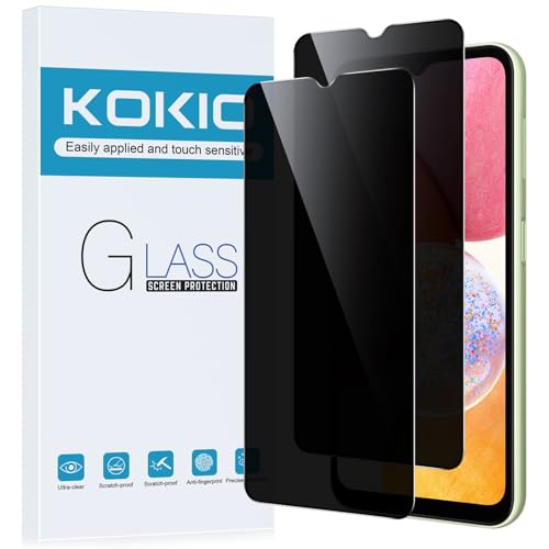 Kokio Sichtschutz Schutzfolie für Samsung Galaxy A14 4G/5G, 9H Härte Anti-Peep-Schutzglas,Anti-Kratzer,Anti-Spionage Schutz für den Bildschirm,2 Stück von Kokio
