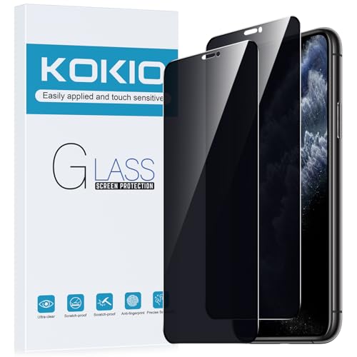 Kokio Sichtschutz Schutzfolie für iPhone 11 Pro/X/XS, 9H Härte Anti-Peep-Schutzglas,Anti-Kratzer,Anti-Spionage Schutz für den Bildschirm,2 Stück von Kokio
