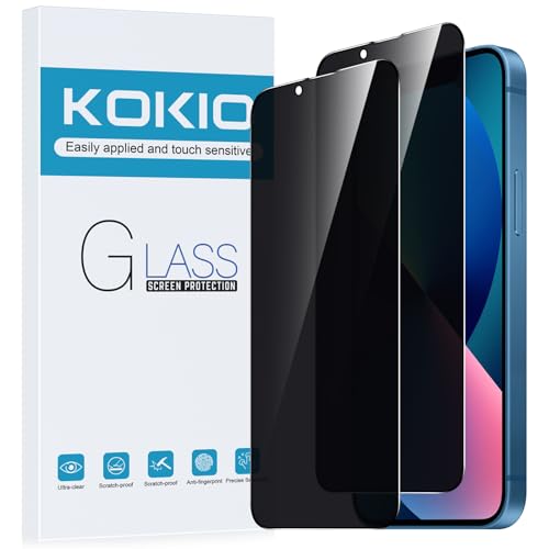 Kokio Sichtschutz Schutzfolie für iPhone 13 Mini, 9H Härte Anti-Peep-Schutzglas,Anti-Kratzer,Anti-Spionage Schutz für den Bildschirm,2 Stück von Kokio