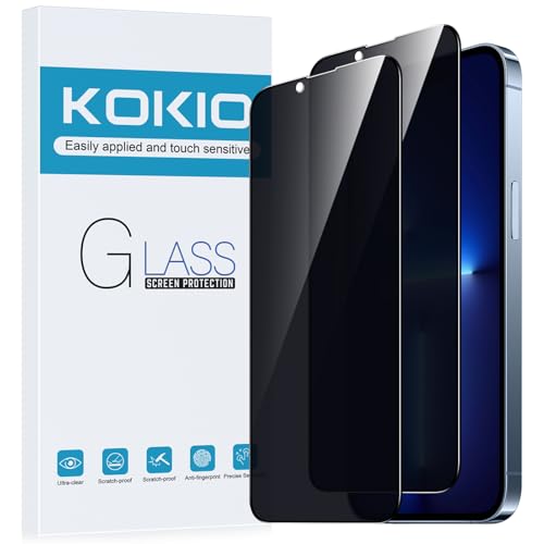 Kokio Sichtschutz Schutzfolie für iPhone 13 Pro Max, 9H Härte Anti-Peep-Schutzglas,Anti-Kratzer,Anti-Spionage Schutz für den Bildschirm,2 Stück von Kokio