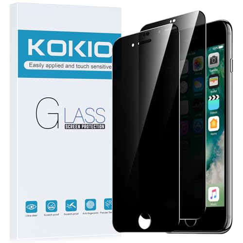 Kokio Sichtschutz Schutzfolie für iPhone 8/iPhone SE 2020/iPhone 7/SE 2022, 9H Härte Anti-Peep-Schutzglas,Anti-Kratzer,Anti-Spionage Schutz für den Bildschirm,2 Stück von Kokio