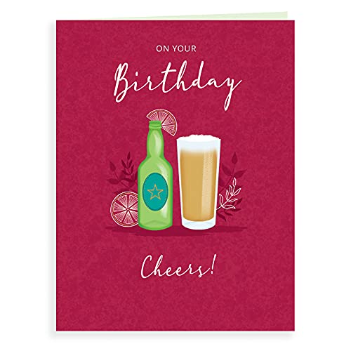 Koko Designs Grußkarte mit Aufschrift "On Your Birthday Cheers", 20,3 x 15,2 cm von Koko Designs