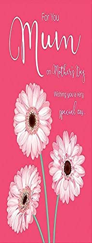 Schöne zeitgenössische Muttertagskarte "Mum" – 20,3 x 15,2 cm – Koko-Designs, Pink von Koko Designs
