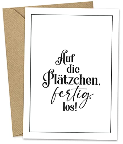 KOKO&LORA® Auf die Plätzchen, fertig, los! Weihnachtliche Grußkarten im Set mit lustigem Spruch von Koko Lora