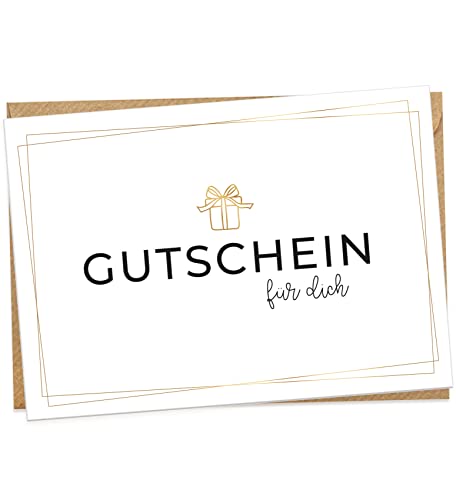 KOKO&LORA® Gutschein zum selber ausfüllen - mit Naturkuvert und ansprechender Veredelung - Gutscheine selbst gestalten von Koko Lora
