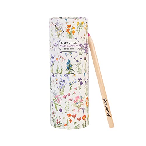 Grupo Erik Botanical Wild Flowers Buntstiften Set - Stifte Set 18 Zeichnung Bleistifte 9 Farben - Buntstifte Set - Stiftebox Mäppchen mit Stiften - Zeichenstifte Professionell Set von Grupo Erik