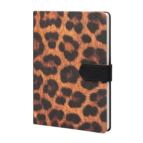 Kokonote Bullet Journal Notizbuch Luxe Leopard Stoff Hardcover Notizbuch Notizblock Notizbuch - Reisetagebuch zum selberschreiben - Bullet Journal Dotted Tagebuch von Kokonote