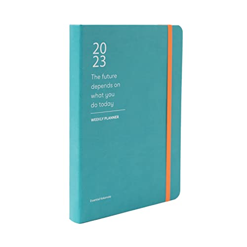 Kokonote Terminkalender 2023 - Color Fun Kollektion Terminkalender A5 Format - Blau Essential Kalender 2023 - Wochenplaner - Personal Organizer auf Englisch - FSC®-zertifiziert von Kokonote