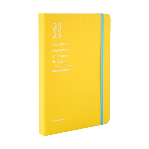 Kokonote Terminkalender 2023 - Color Fun Kollektion Terminkalender A5 Format - Gelb Essential Kalender 2023 - Wochenplaner - Personal Organizer auf Englisch - FSC®-zertifiziert von Kokonote
