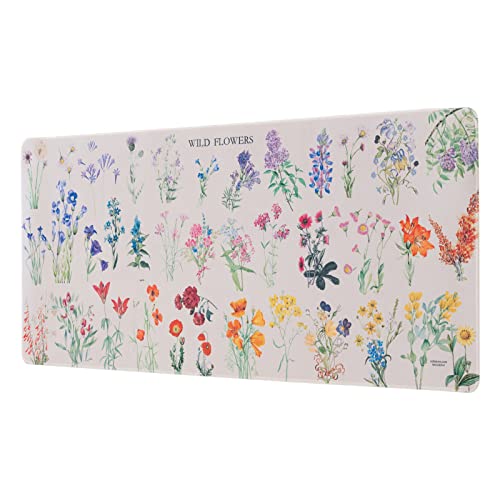 Kokonote XL Mauspad Wild Flowers - Gaming Mousepad Botanical - Mousepad Groß - Mousepad XXL - Mauspad Gaming - rutschfeste Unterseite, Wasserabweisend und verstärkte Kanten von Kokonote