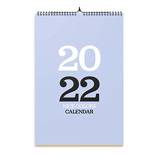 Offizieller Nice Colors Minimalistischer Kalender 2022, A3-Kalender, 30,5 x 41,9 cm, quadratischer Wandkalender 2022, klassischer Kalender 2022, spiralgebundener Kalender 2022, Flip-Kalender 2022 von Kokonote