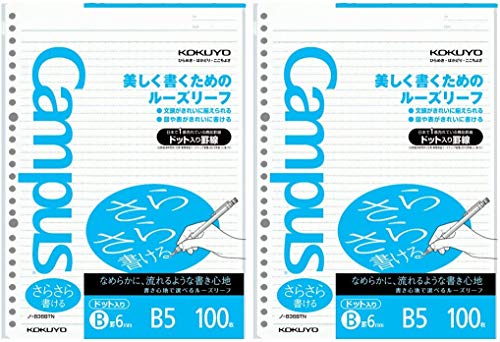 Kokuyo Campus Todai Series Pre-dotted Loose Leaf Paper for Binders - B5 (6.9 X 9.8) - 6 Mm Rule - 36 Lines X 200 Sheets - 26 Holes by Kokuyo Campus von Kokuyo Campus
