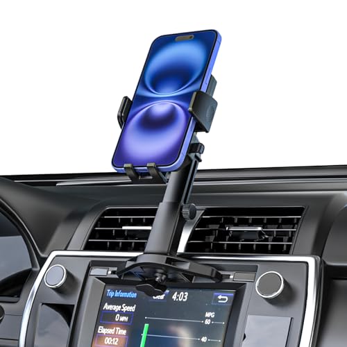 Kolasels CD Schlitz Auto Handyhalterung, [Einstellbare Höhe] Ultra Stabiler CD Player Telefonhalter, Handy Autohalterung CD Schacht für iPhone 16 Pro Max, Galaxy, Huawei, alle 4-7" Handys von Kolasels