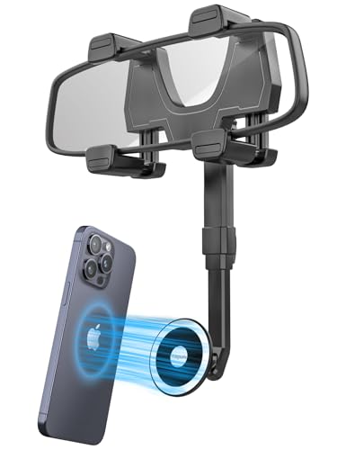Kolasels Magnetisch Handyhalterung Auto Spiegel,[20x Magnet] Handyhalterung Auto RüCkspiegel für Magsafe, Handyhalterung RüCkspiegel für iPhone 15/14/ 13 Pro Max, Galaxy Serie, 4-7 Zoll Handys von Kolasels