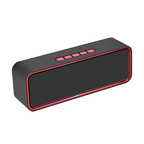 Kolaura Bluetooth Lautsprecher, Tragbarer Wireless Bluetooth 5.0 Lautsprecher mit 3D-Stereo-HiFi-Bass, 1500-mAh-Akku, 12 Stunden Spielzeit (Rot) von Kolaura