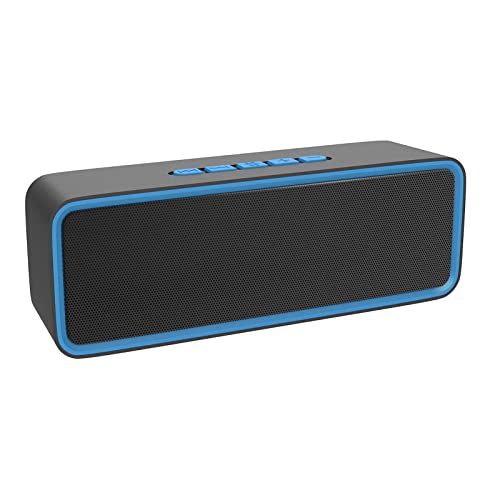 Kolaura Wireless Bluetooth Lautsprecher, Tragbarer Bluetooth 5.0 Lautsprecher mit Dual-Treiber Bass, 3D-Stereo, FM Radio, Freisprechfunktion, integriertem 1500-mAh-Akku, 12-Stunden-Spielzeit (Blau) von Kolaura