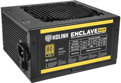 Kolink Enclave 500W - Stromversorgung (intern) - ATX12V 2,3 - EPS12V - 80 PLUS Bronze - Wechselstrom 200-240 V - 500 Watt - aktive PFC - Schwarz (KL-G500FM) von Kolink