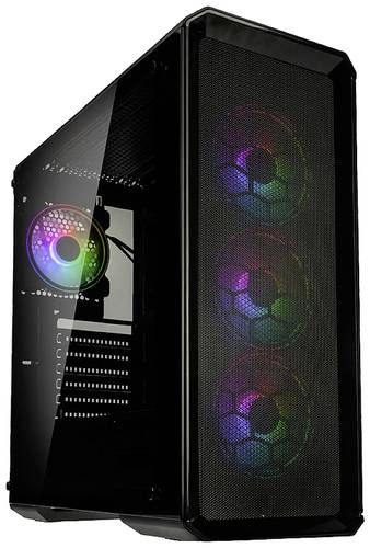 Kolink Levante V2 ARGB Midi-Tower Gehäuse, Gaming-Gehäuse Schwarz 4 Vorinstallierte LED Lüfter, S von Kolink