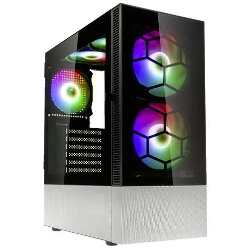 Kolink Observatory MX Glass ARGB Midi Tower Case - Black/White Midi-Tower Gehäuse, Gaming-Gehäuse, von Kolink