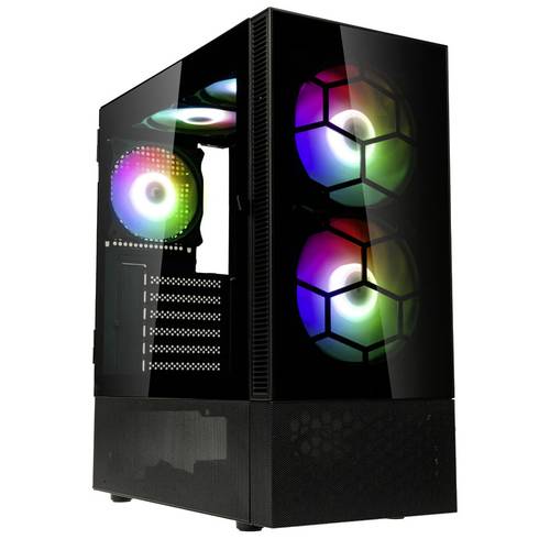 Kolink Observatory MX Glass ARGB Midi Tower Case - Black Midi-Tower PC-Gehäuse, Gaming-Gehäuse Sch von Kolink