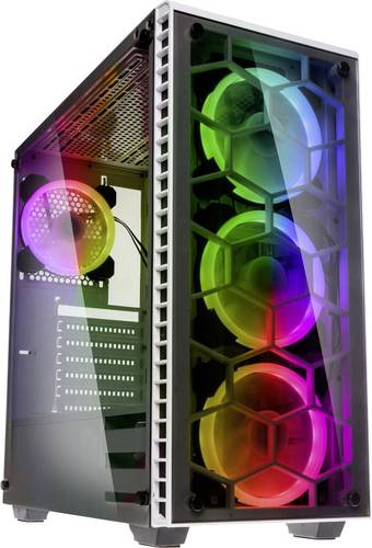 Kolink Observatory RGB Midi-Tower PC-Gehäuse Weiß 4 Vorinstallierte LED Lüfter, Seitenfenster, St von Kolink
