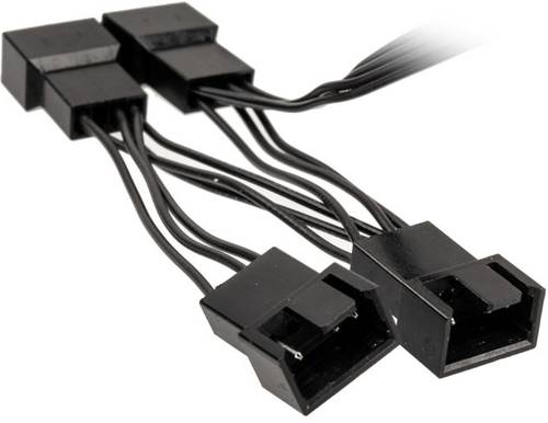 Kolink PC-Lüfter Y-Kabel [1x PC-Lüfter Buchse 4pol. - 4x PC-Lüfter Buchse 4pol.] 0.35m Schwarz von Kolink