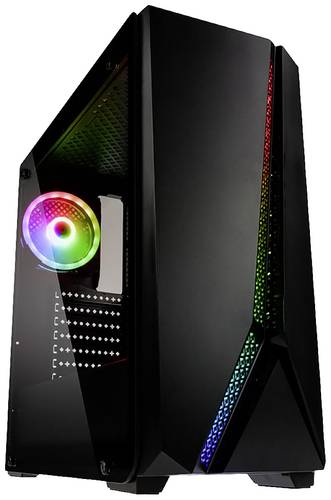 Kolink Quantum RGB Midi-Tower Gaming-Gehäuse Schwarz 1 Vorinstallierter LED Lüfter, Integrierte Be von Kolink