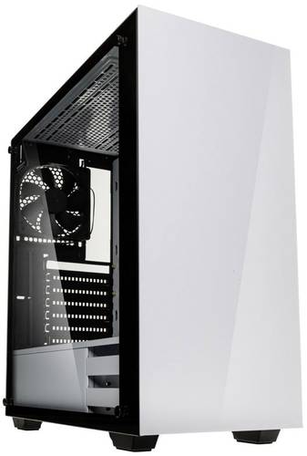 Kolink STRONGHOLD WHITE Midi-Tower PC-Gehäuse Weiß, Schwarz 2 vorinstallierte Lüfter, Seitenfenst von Kolink