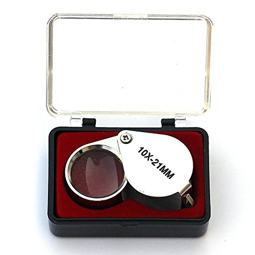 Kompassswc 10 Fach Lupe Taschenlupe Juwelier Uhrmacher Einschlaglupe Faltbar Okular Vergrößerungsglas 21mm in Box von Kompassswc