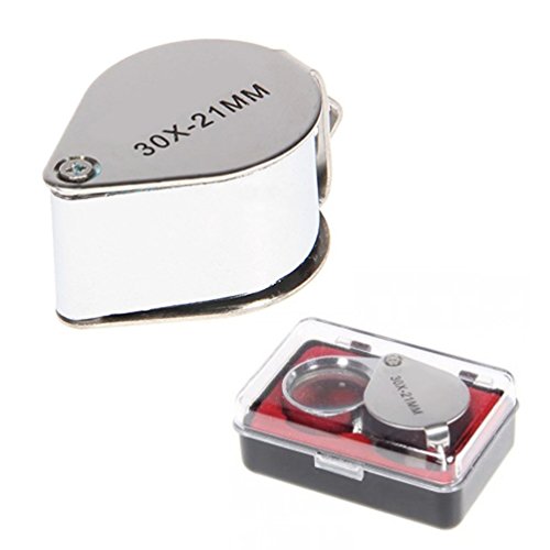 Kompassswc 21mm 30 Fach Lupe Vergrößerungsglas Silber Einschlaglupe Juwelier Uhrmacher Faltbar Taschenlupe Okular von Kompassswc