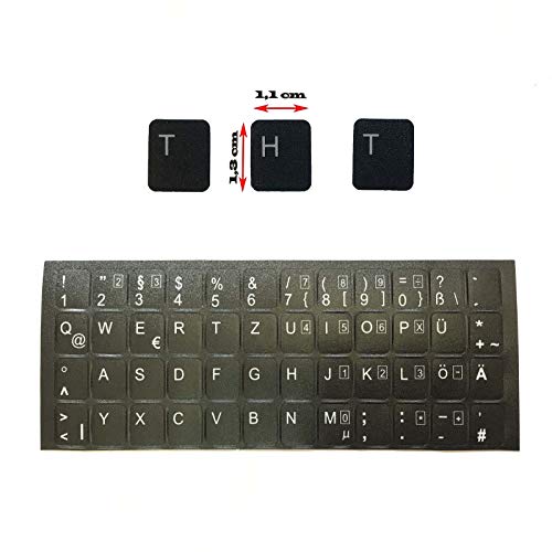 Kompatibel mit Asus F5SL DEUTSCHE Tastaturaufkleber- schwarz MATT 48 Tasten 1,1 cm x 1,3 cm Tastatur Aufkleber Selbstkleben von Kompatibel mit Asus F5SL