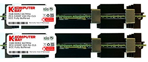 Komputerbay 8GB (2X 4GB) DDR2 PC2-5300F 667MHz CL5 ECC Fully Buffered FB-DIMM (240 PIN) 8 GB w/Heatspreader für Apple-Computer von Komputerbay