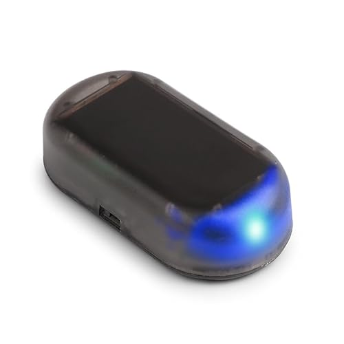 Konesky 2PCS Auto Alarm LED-Solarlicht, Dummy Alarmbox mit blinkender LED-Van Alarmanlage für die Sicherheit im Auto, leistungssimulierte Dummy Alarm Warnung-Blau von Konesky