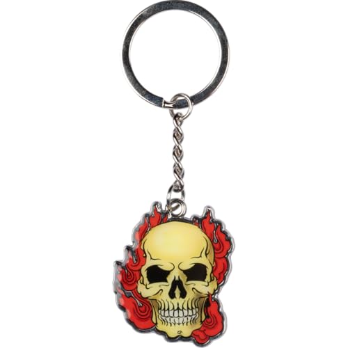 Konix Alchemy Schlüsselanhänger - Metall - Totenkopfmotiv - Rot und Gelb Konix Alchemy Schlüsselanhänger - Metall - Totenkopfmotiv - Rot und Gelb von Konix